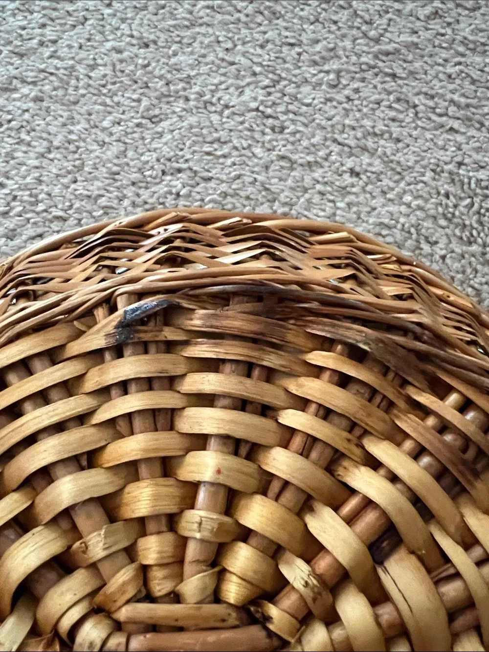Wicker Round Decorative Basket - Natural Brown